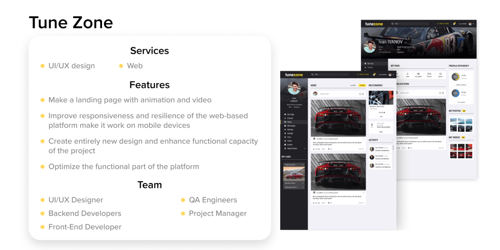 sannacode's tweet image. The TuneZone project is an social e-platform with a e-commerce functions created for car owners.🚗
Let&apos;s check more details 👉 sannacode.com/project/tunezo…
#sannacode_case #automotiveapp #automotiveappdevelopment #automotiveapplication #Automotive