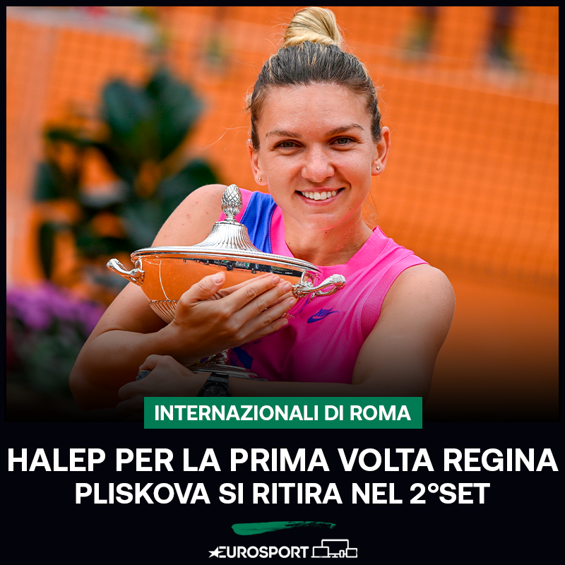 Eurosport_IT's tweet photo. La prima volta sul tetto di Roma per @Simona_Halep 🇮🇹
Pliskova si ritira mentre era sotto 6-0, 2-1 e consegna alla Halep il 22° titolo @WTA 🏆
#IBI2020 | #EurosportTENNIS https://t.co/j2qObXM8Gd