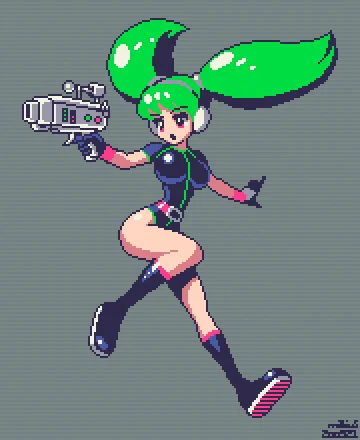 #ドット絵 #pixelart 
今回色数少なめの10色。約2h5m
動きのある面白いシルエットをイメージしました 