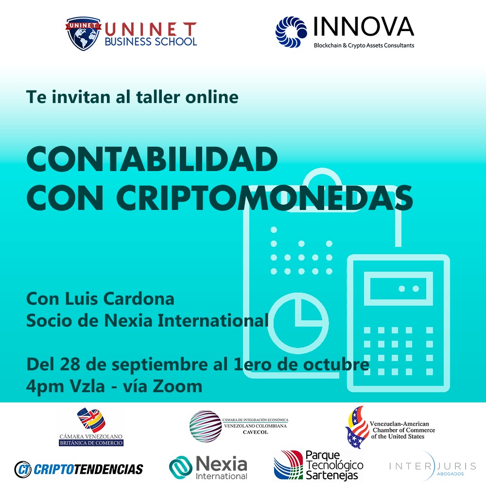 InterJurisLaw's tweet photo. 📅Del 28 al 01/10 te invitamos al taller “Contabilidad con Criptomonedas” dónde podrás conocer sobre el tratamiento contable de las criptomonedas acorde con las Normas Internacionales de Información Financiera.
✍ Registro: 
https://t.co/WdE4VFbSYM https://t.co/BSw8WvcM78