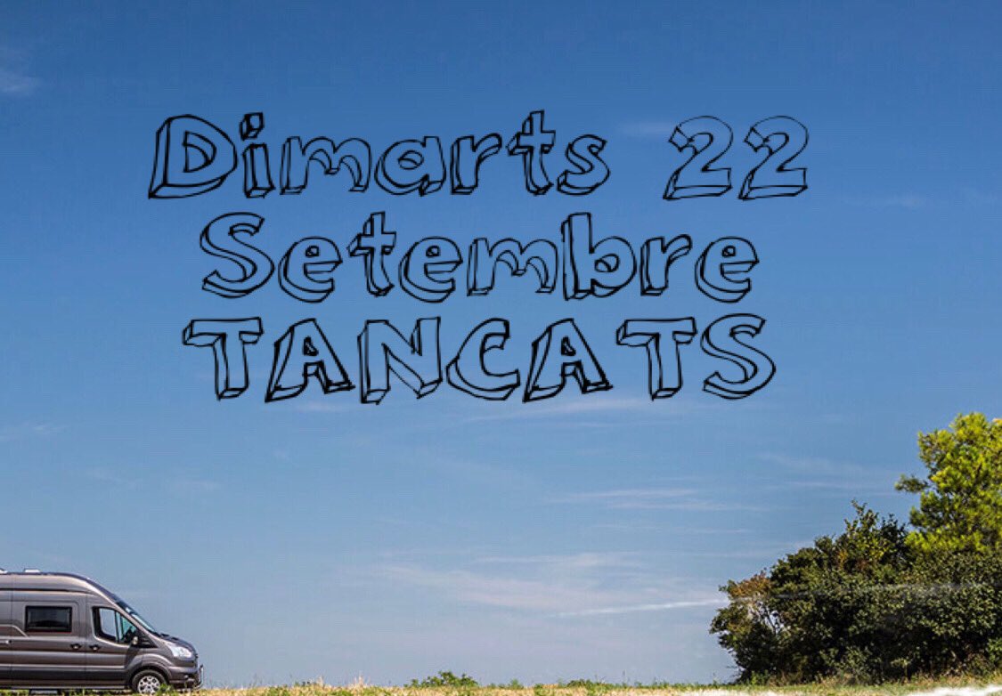 VallcarSA's tweet photo. ❌ Os recordamos que mañana martes 22 de septiembre estaremos CERRADOS por la presentación de los nuevos models Randger gama 2021
•
Os esperamos el miércoles en el horario de siempre!
L-V 9-13h i 16-19.30h
S 10-14h https://t.co/H5EGIU8BSo