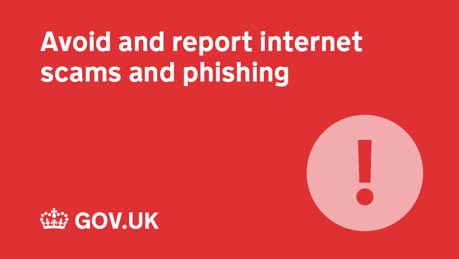 GOVUK's tweet photo. You can report misleading websites and emails if you think they may be suspicious.

Find out how internet scams work and how to avoid or report them here: https://t.co/WnYbrM9vsy https://t.co/BUf7lnN2PL
