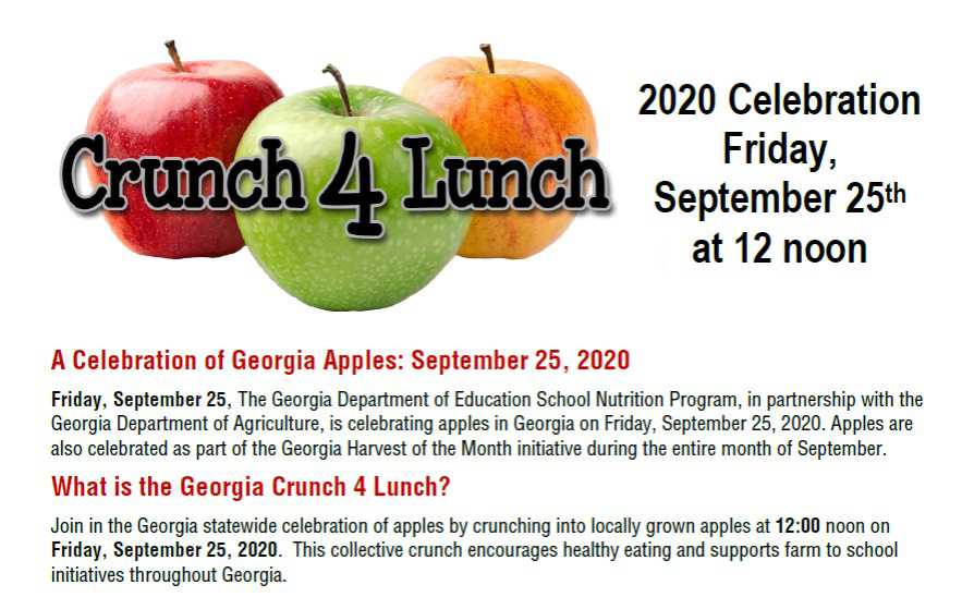 QCCGeorgia's tweet photo. This is a great “appletunity” to taste test different 🍎🍏 varieties then have your children vote on their favorite type! Don’t forget to take pics, and please tag us and use #GeorgiaGrown and #GaCrunch4Lunch in your post.
#GaFarmToECE #EarlyEdGa #HarvestOfTheMonth https://t.co/MtbxMSQq4f