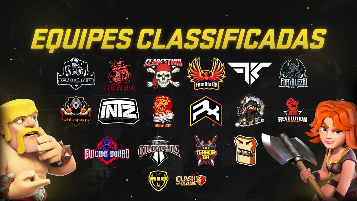 Durante a última semana foram realizados os torneios classificatórios da Rio Cup de Clash of Clans e chegou a hora de vocês conhecerem as 16 equipes classificadas que vão disputar o título!

#riocupCOC