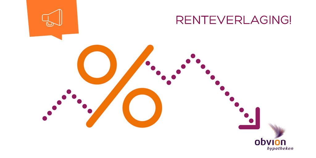Obvion verlaagt de hypotheekrente per 21 september 2020. Kijk op bit.ly/30UWX2Q voor de actuele tarieven.