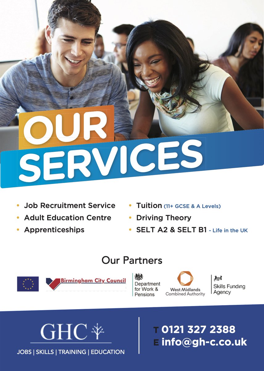 Take a look at Our Services at GHC! 

We are here to help every individual with their job search, skills and education! 

#jobsearch #recruitment #jobsearch #recruitment #birminghamcity #community