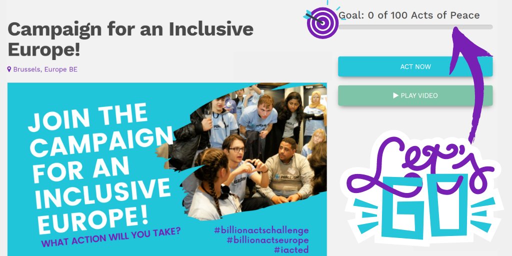PeaceJamUK's tweet photo. We're mobilising young people in Europe in the lead up to our online Pan-European Conference, 11-15 November. Help us reach 100 #actsofpeace as part of our 'Campaign for an Inclusive Europe'. https://t.co/frEIod5gPl #iacted #billionactseurope #InternationalPeaceDay https://t.co/YGdkKzwOiE