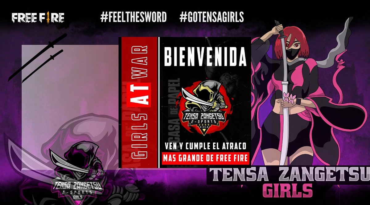 TensaZ_eSports's tweet photo. #FREEFIRE ¡BIENVENIDA!
Nuestras ninjas van a dar lo mejor de sí para resurgir de las cenizas que siempre nos levantamos más fuertes nuestras ninjas.
#Gotensa #FeelTheSword #GoTensaGirls https://t.co/APFtqrF6Vn