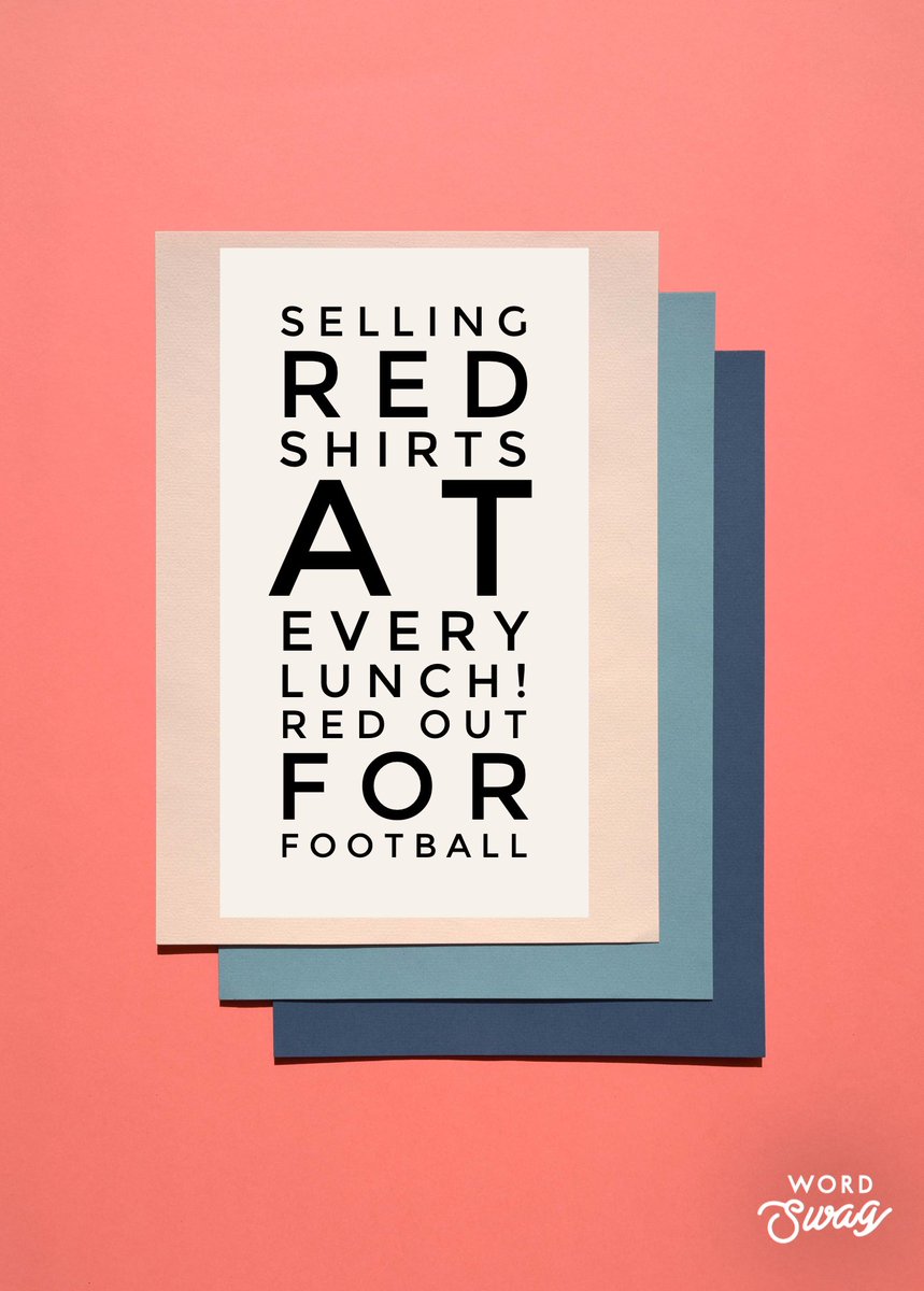 Red out this week for football! Get your red shirts on stage and prices will vary! Selling all week at each lunch!! Also don’t forget to get your senior shirts!!!