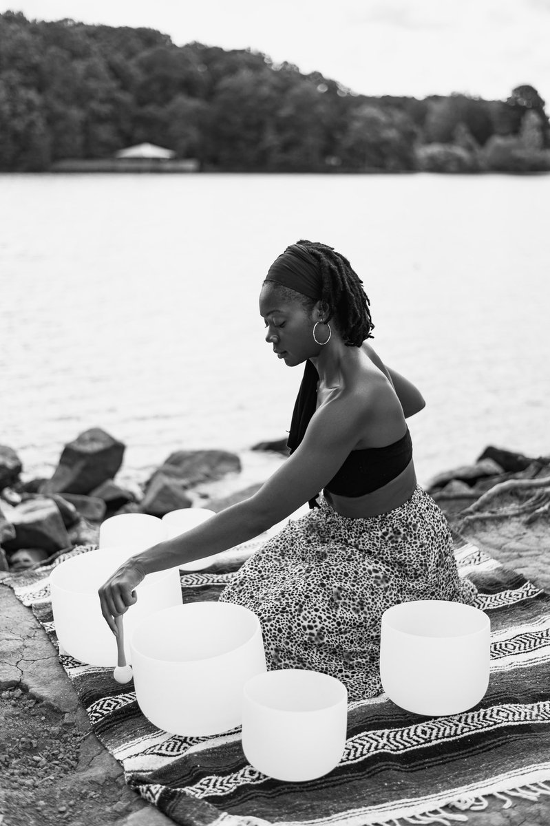 cre8tivegent's tweet photo. Beauty of Black Women in their element. Vibrational Healing Session with Crystal Singing Bowls #thecreativegent #nikonshooter #photography #clt #brandingsession https://t.co/hu9W0VlYc8