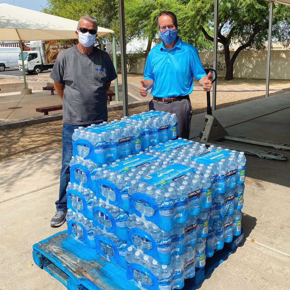This is our 3rd batch of water donation this summer to <a href="/pazdecristomesa/">Paz de Cristo</a> for the United Food Bank’s Mesa Hydration Donation Campaign! With this crazy Arizona heat, our homeless and unsheltered need all the water they can get. <a href="/MesaChamber/">Mesa Chamber</a> #YourRestorationIsOurReputation