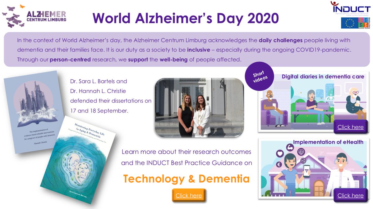 Pascale Heins (@heinspascale) on Twitter photo It's #Worldalzheimersday! Great opportunity to share the research outcomes of my (former) colleagues @SaraLBartels & <a href="/HChristie_/">Hannah Christie</a>. Check out these short videos:
bit.ly/2FHcImm
bit.ly/3mDfb1D
<a href="/AlzheimerCL/">AlzheimerCentrum</a> <a href="/INDUCT_MSC/">INDUCT</a>
#LetsTalkAboutDementia #Technology It's #Worldalzheimersday! Great opportunity to share the research outcomes of my (former) colleagues @SaraLBartels & <a href="/HChristie_/">Hannah Christie</a>. Check out these short videos:
bit.ly/2FHcImm
bit.ly/3mDfb1D
<a href="/AlzheimerCL/">AlzheimerCentrum</a> <a href="/INDUCT_MSC/">INDUCT</a>
#LetsTalkAboutDementia #Technology