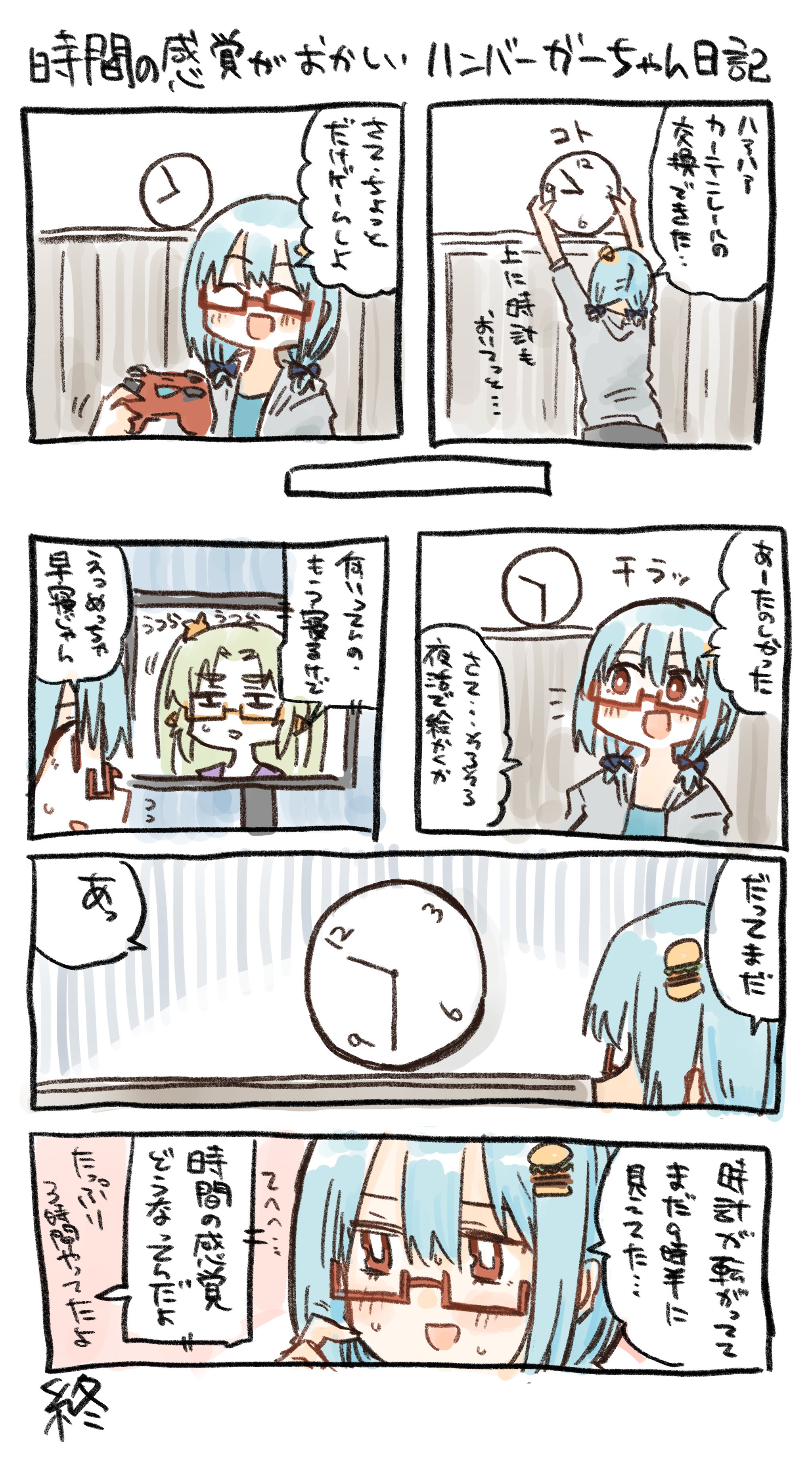 ハンバーガー できた 時間の感覚がおかしいハンバーガーちゃん日記が T Co Khr2wl3cdc Twitter