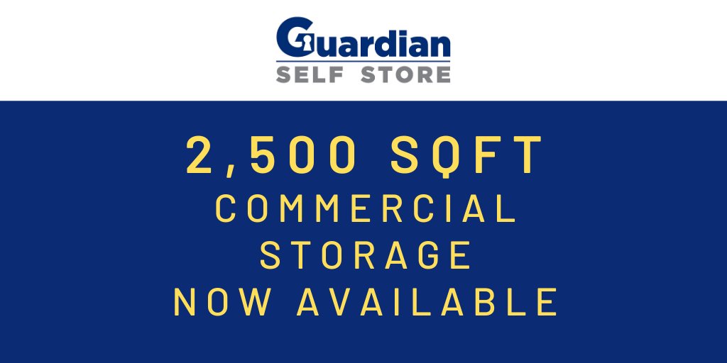 StoreGuardian's tweet image. We now have up to 2,500 square foot of commercial storage space available. 

We offer a range of business storage solutions. Enquire today!

#selfstorage #commercialstorage
