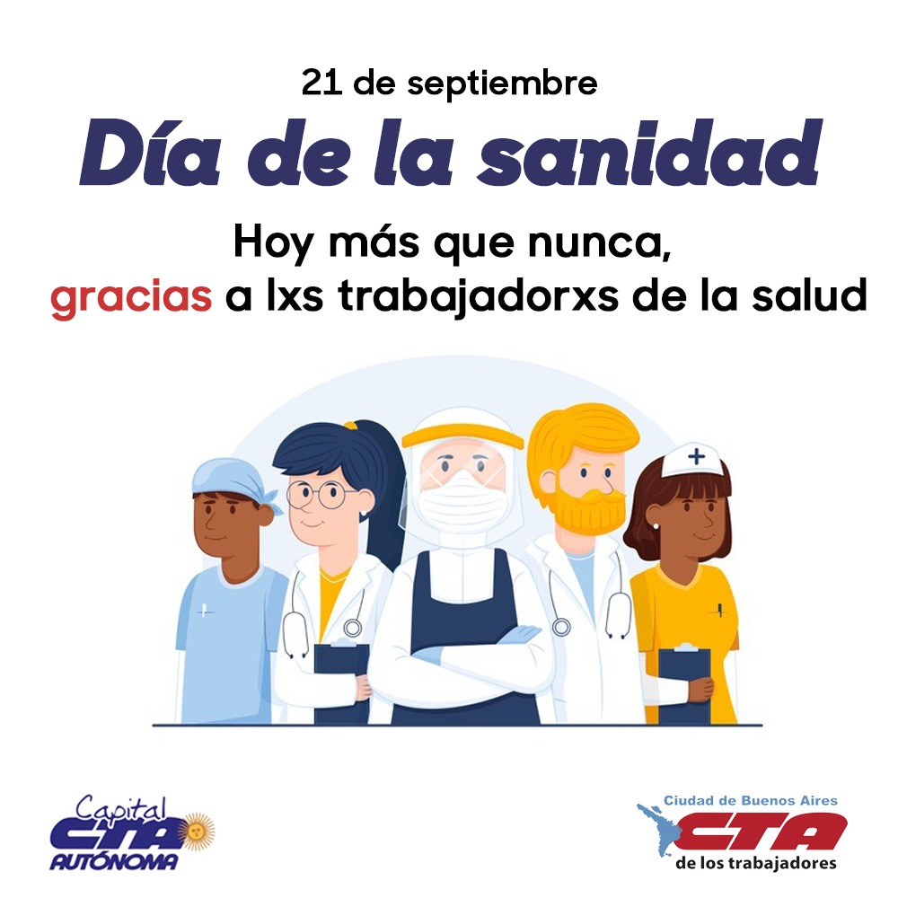 CtaCiudad's tweet photo. 📆 21 de septiembre

📢 En el día de la sanidad, agradecemos más que nunca a  a lxs trabajadorxs de la salud por su trabajo en este contexto tan difícil

CTA Ciudad - CTA Capital

#DiaDeLaSanidad #Salud #CTACiudad #CTACapital https://t.co/q1vdL3veHy
