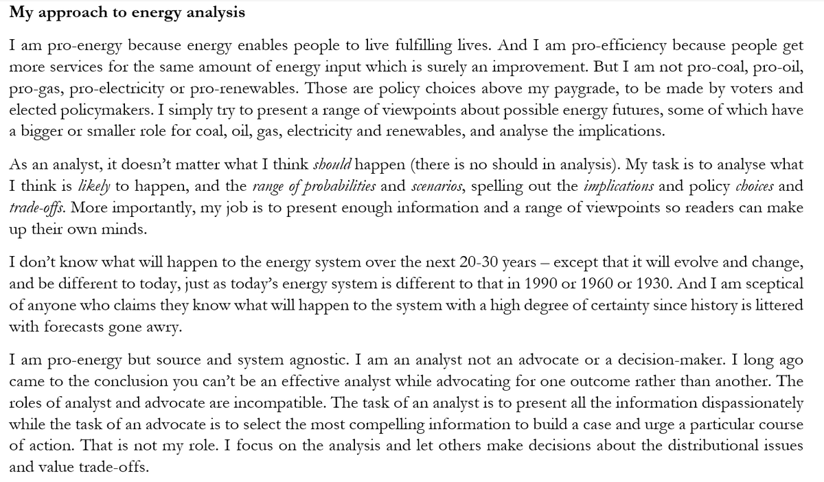 JKempEnergy's tweet image. ENERGY ANALYSIS - some thoughts. I regularly get critical emails from people who think I am too pro-oil or pro-renewables. So I thought I would put on record my own approach to energy systems and how to analyse them:
