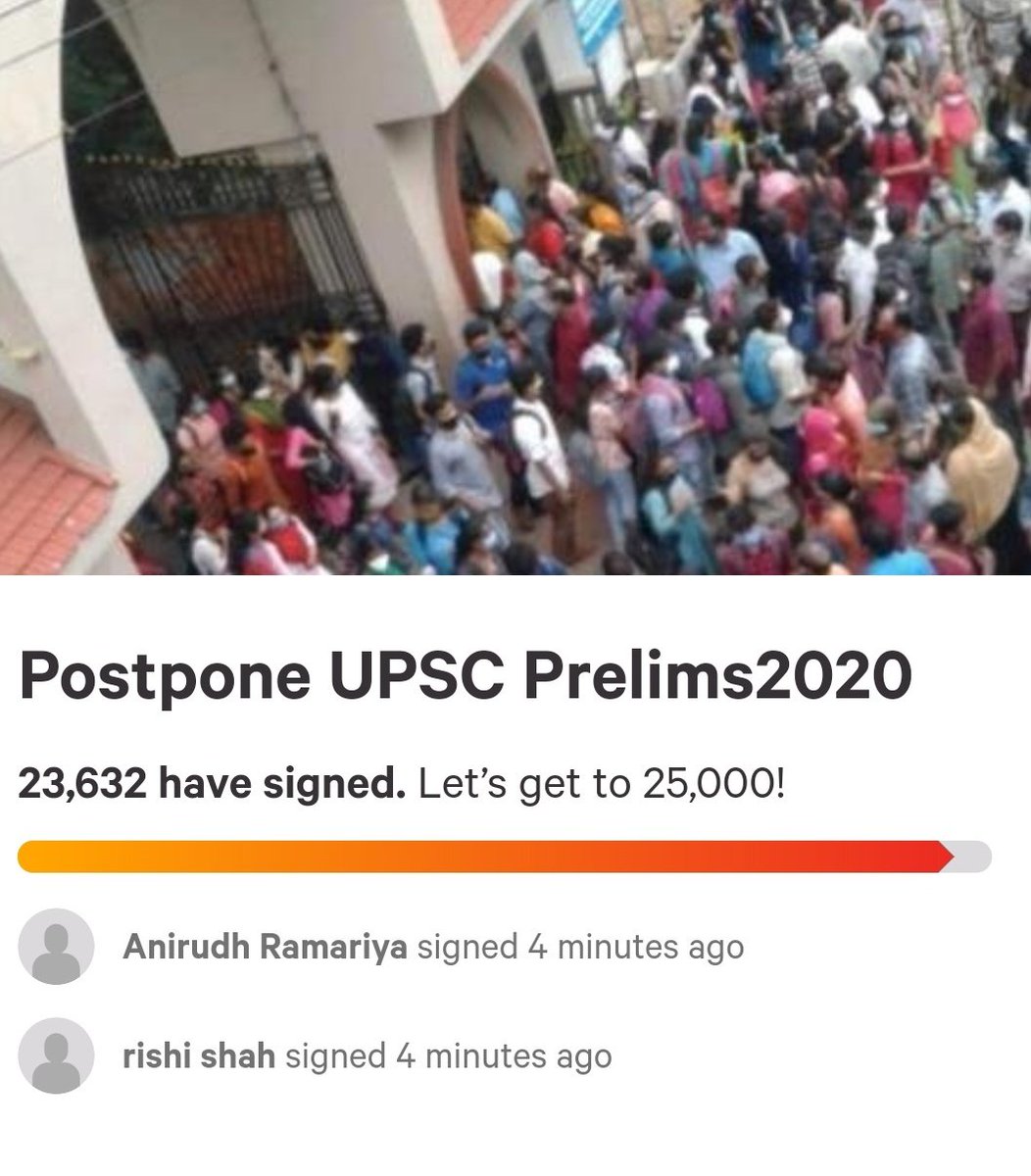 SandhyaRani9119's tweet photo. 23000 aspirants signed the petition seeking postponement of UpSc prelims, floods,lack of transportation,72 centers all over India, high infection rate these are our concerns consider this @DrJitendraSingh @narendramodi @PMOIndia #POSTPONE_KARO_UPSC #SAVE_PRIYA_UPSCASPIRANT https://t.co/QA0oQ8JlVR