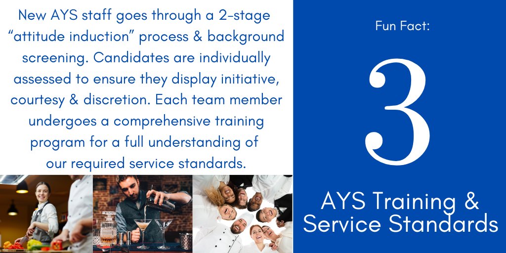 ays_staffing's tweet photo. Hi New Followers! 👋 Fun Fact #3: #AYS staff goes through a 2-stage “attitude induction” process. Candidates are screened to ensure they're right fit and display initiative, courtesy and discretion. Learn about our standards, training &amp; hire staff today: https://t.co/3oO1p88OVl https://t.co/8OwcLgzgci