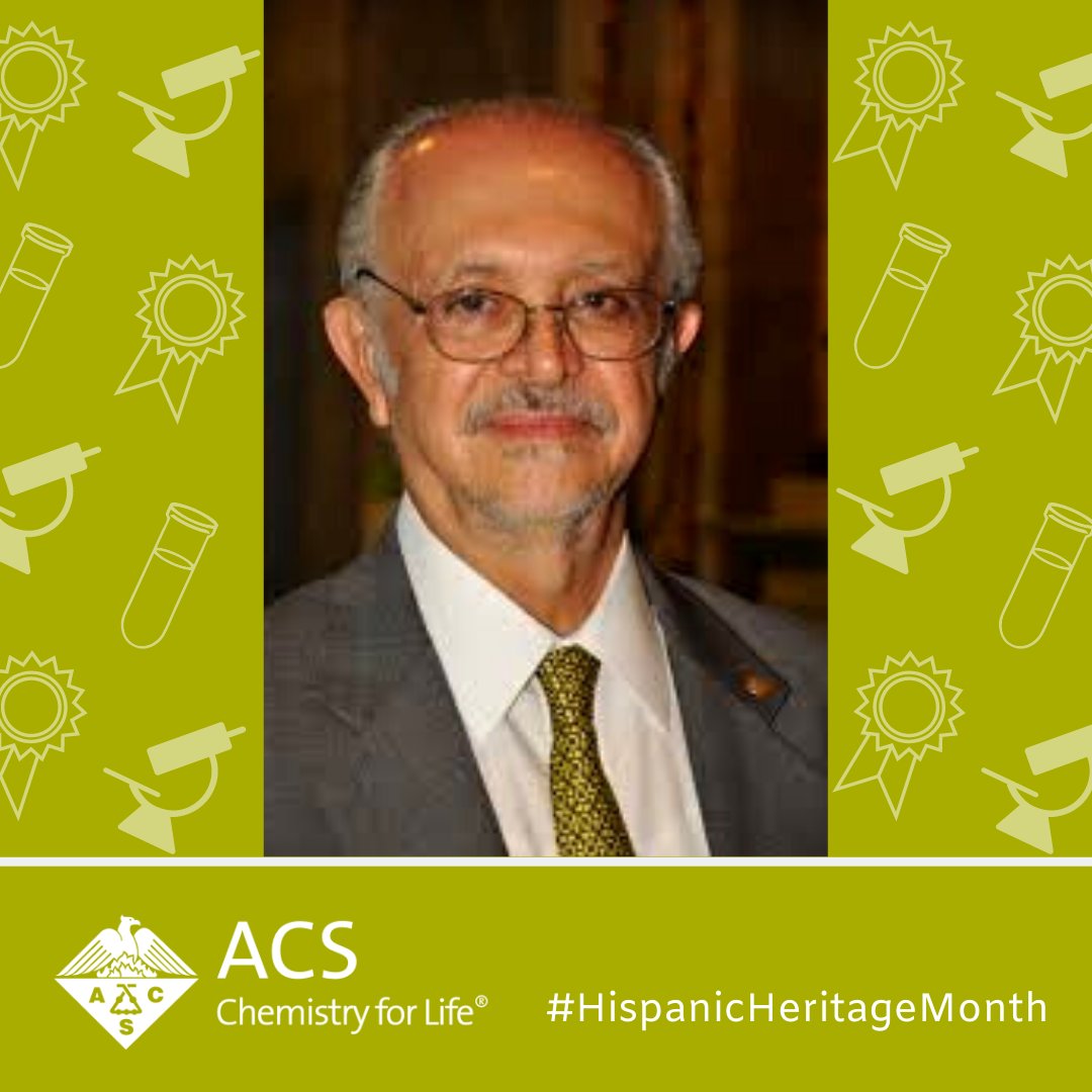 Celebrating Dr. Mario J. Molina, the first Mexican scientist to win the #NobelPrize in #Chemistry. He co-developed the CFC-ozone depletion theory &amp; championed research on global atmospheric #chemistry issues. fal.cn/3asiA
 #HispanicHeritageMonth #HHM2020 #InclusionACS