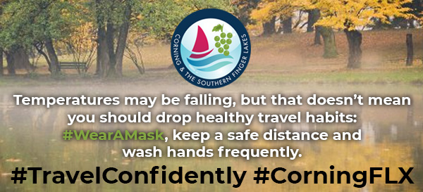 The sun never sets on healthy travel habits!  #TravelConfidently #WearAMask #CorningFLX #TravelSafety