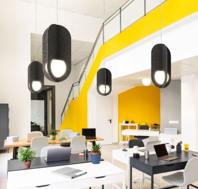 NewYorkDigital1's tweet photo. The Quadrant from #EurekaLighting has rounded, interlocked felted fins that absorb sound. The unique look brings light &amp; visual energy to any space. Learn more about the Quadrant family: https://t.co/iwRpU0BnkU
 
#lightingdesign #lightinginspiration https://t.co/gFA99T5tQy