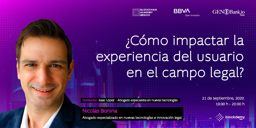 blockdemy's tweet photo. 💡Conoce como desde la #innovacionlegal se puede llegar a impactar la experiencia del usuario en el campo legal.
Regístrate aquí: https://t.co/p5sM60hBwA
#BlockdemyLive https://t.co/BPKFBnQ9oB