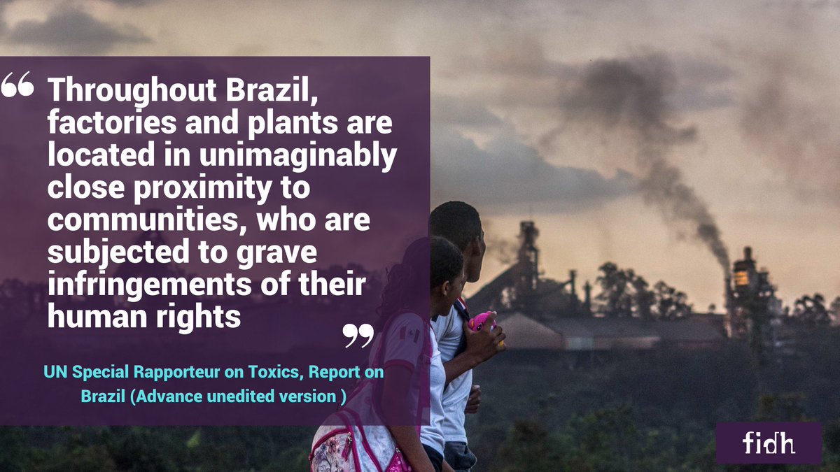 BHR_FIDH's tweet image. The UN Special rapporteur also highlighted the dire situation of Piquiá, an emblematic case of how Brazil is increasingly being exploited by global supply chains “capitalizing on weaker standards, oversight and enforcement.” #HRC45 #BizHumanRights 2/5