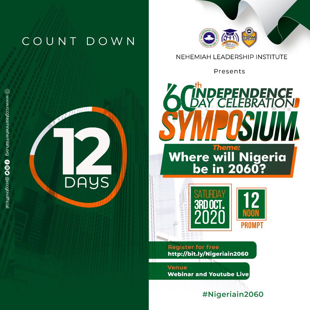 rccgTNofficial's tweet photo. REGISTER FOR THE #60thIndependenceDay SYMPOSIUM
https://t.co/WGBHMEUVTF
@OluObasanjo1 @followlasg @jidesanwoolu @OoniAdimulaIfe @Donald_Duke @obyezeks @toyosirise
#NigeriaIn2060 #NigeriaAt60 https://t.co/3gZURjQUa9