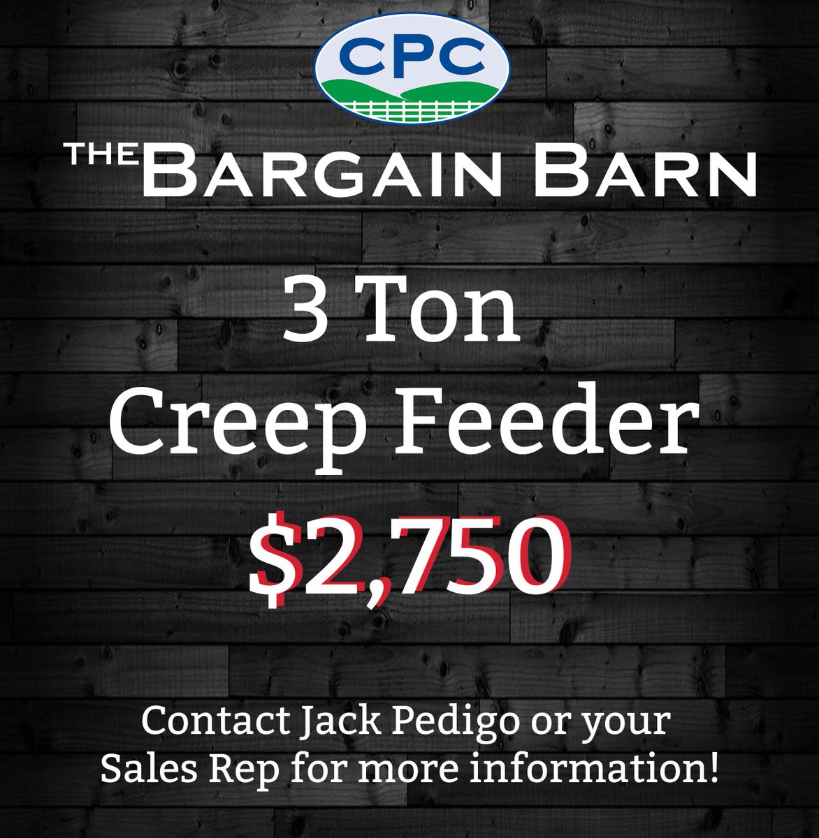 Don't miss out on this #BargainBarn special! Contact Jack Pedigo or your local sales rep for more information!