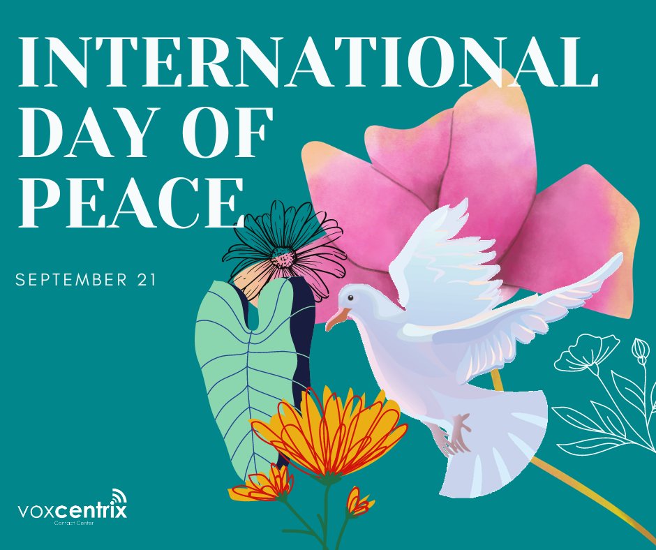 'Shaping Peace Together' is the theme for world peace day this year. The United Nations encourages people to 'celebrate the day by spreading compassion, kindness and hope in the face of the (COVID-19) pandemic.' #PeaceDay #WorldPeaceDay #Voxcentrix #TheHappinessLab