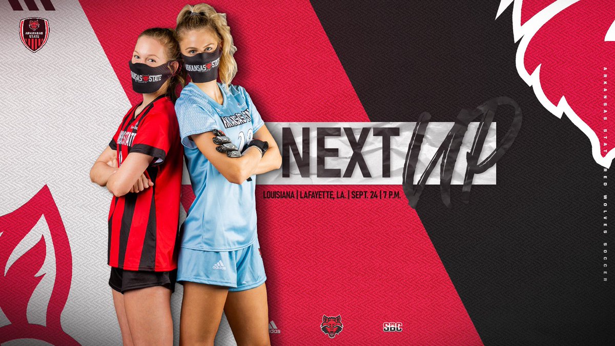 AStateSoccer's tweet photo. NEXT UP:

▪️ Louisiana
▪️ Sept. 24
▪️ Lafayette, LA.
▪️ 7 P.M
📊 https://t.co/fassDfIWT7

#GRW https://t.co/Sjf0gaUCjF