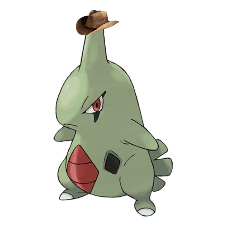 How does a Larvitar wear their cowboy hat?