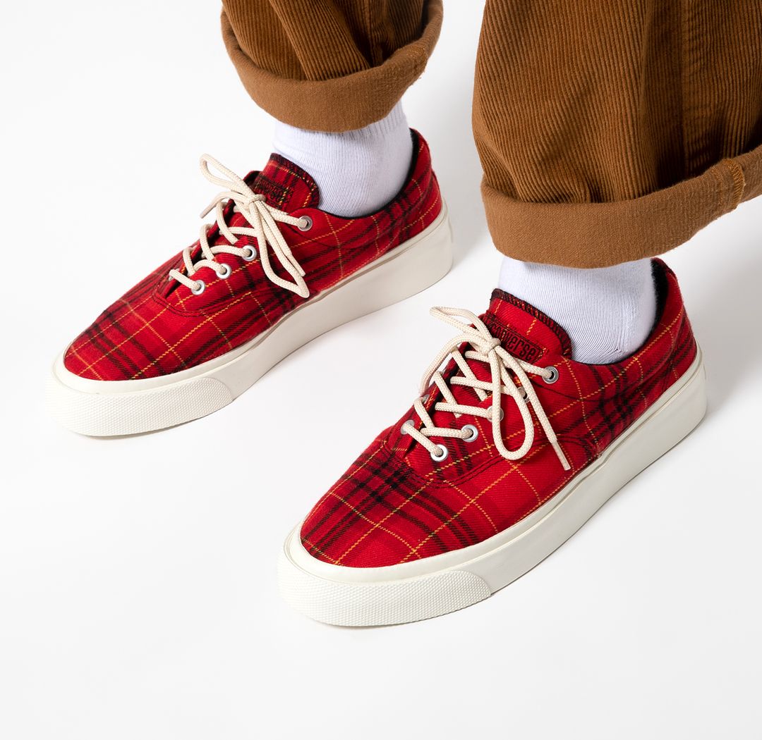 platform converse plaid