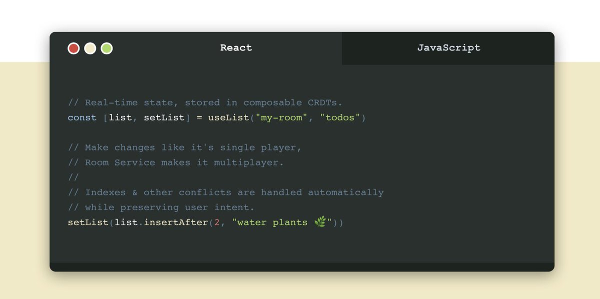 React-first* APIs and services: I'm here for it
roomservice.dev

* and by extension Next.js-first 😍