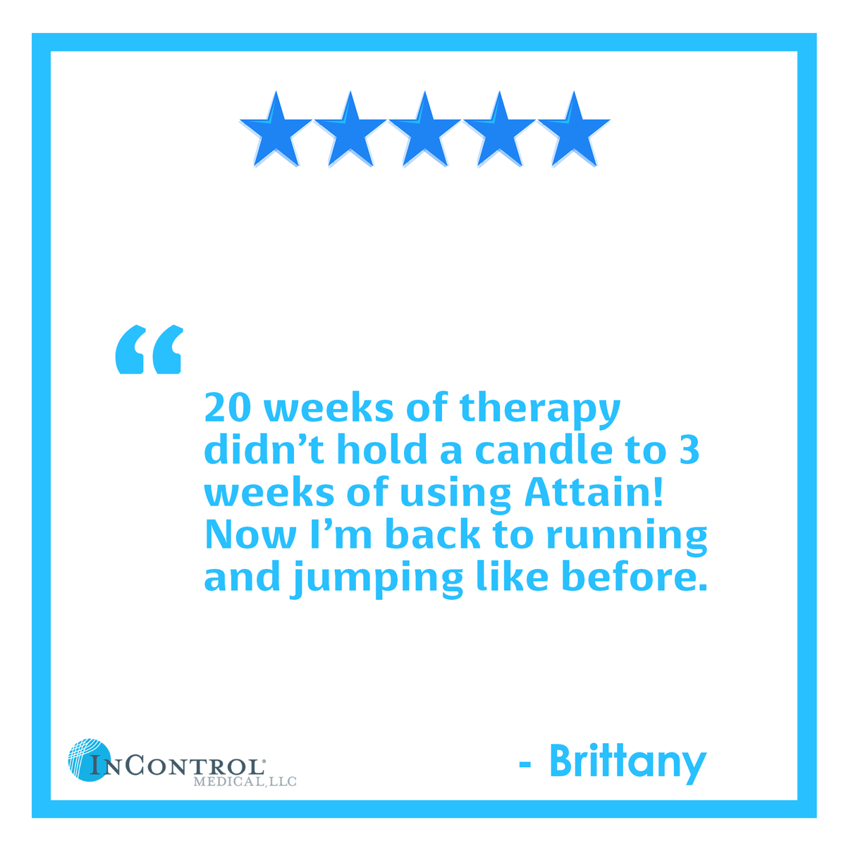 InControl_Med's tweet image. Real people, real results. Read more: 

incontrolmedical.com/shop/attain/#r…