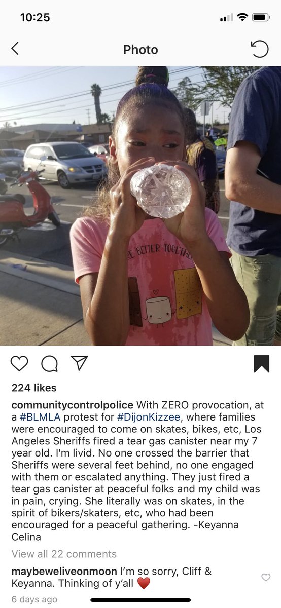 Sept 5LASD fired two tear gas canisters at a peaceful  @BLMLA rally near 7-year-old Massiah Celina.