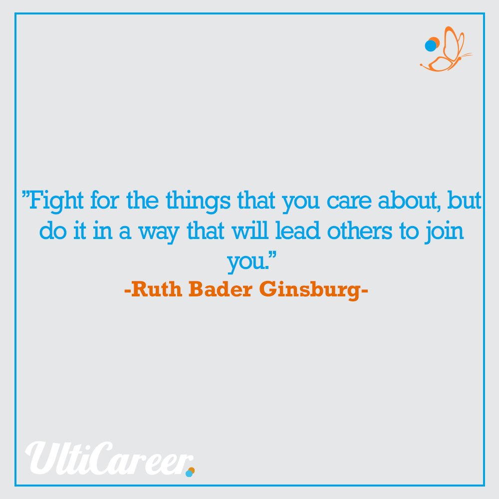 UltiCareer's tweet photo. The world lost a truly incredible woman, this week’s #mondaymotivation is dedicated to Ruth Bader Ginsburg, R.I.P. https://t.co/tfR97D92cP