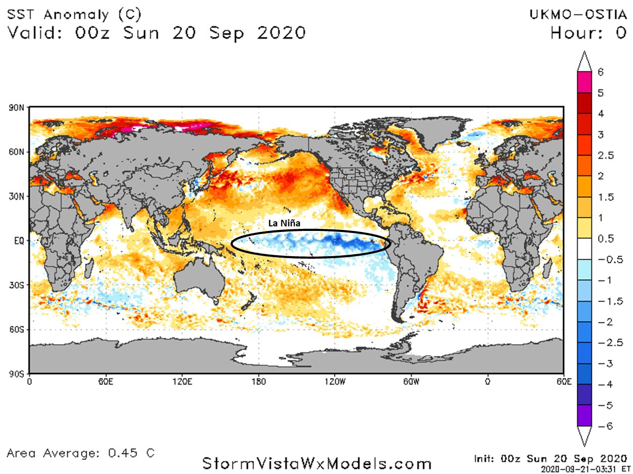 La Nina is back....2020 (temperature, days, storm, season) - Weather