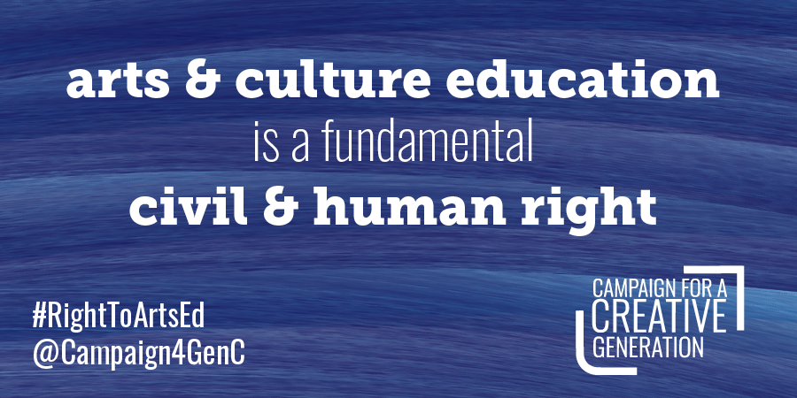 Campaign4GenC's tweet photo. In January of this year, with our partners, we launched Campaign 2020: Arts &amp; Cultural Education as a Fundamental, Civil, &amp; Human Right. We invite you to join a  campaign to amplify this work. #RightToArtsEd.

Learn more about the campaign here: https://t.co/8Zcf7Qta3v https://t.co/2WVEvk1sD5