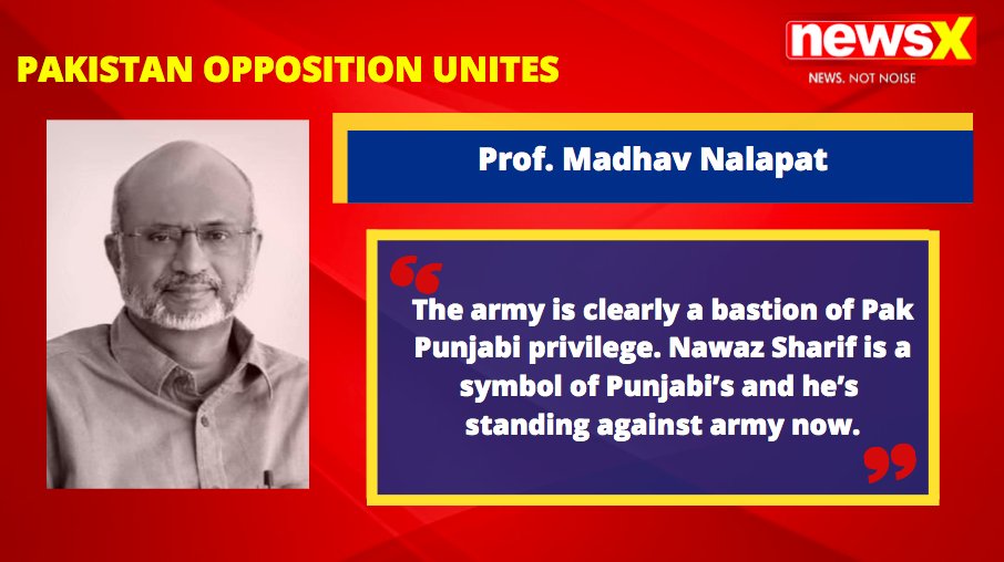 NewsX's tweet photo. #ImranMustGo | The army is clearly a bastion of Pak Punjabi privilege. Nawaz Sharif is a symbol of Punjabi’s and he’s standing against army now: Prof. Madhav Nalapat (@MD_Nalapat) Editorial Director, The Sunday Guardian speaks to NewsX https://t.co/7em42Sa5w6