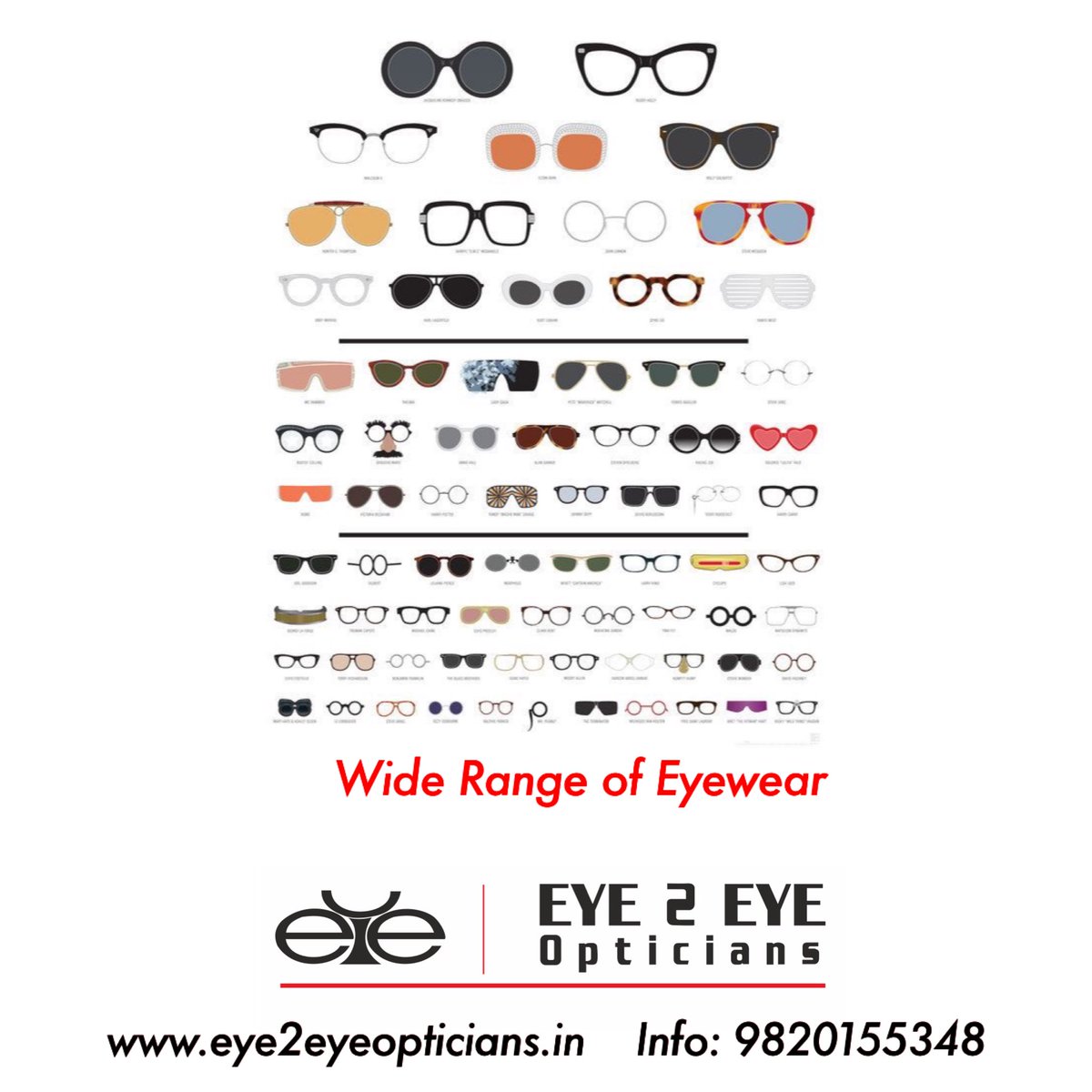 eye2eyeopticans's tweet photo. Usp #3 A complete store for your eyewear. Get #wide range of #spectacles #sunglass and #contactlenses with our multi brand store. 

#eyewear #eyewearfashion #eyewearstyle #authentic #geniune #branded #stylish #envogue #eye2eyeopticians #mumbai #info9820155348 https://t.co/Ab2bWtLGBu