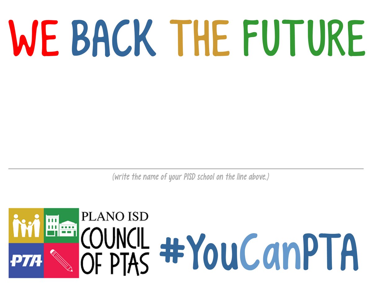 PISDPTACouncil's tweet photo. Connect with neighbors & support for your local PTA! Print, fill it out, & post it in a window so everyone to see. Take a selfie of with the sign & send to CelebratePTA@planopta.org, telling us the school name.
#CelebratePTA #WeBackTheFuture #BetterTogether #PlanoPTA #TexasPTA https://t.co/H7sGssNLm2