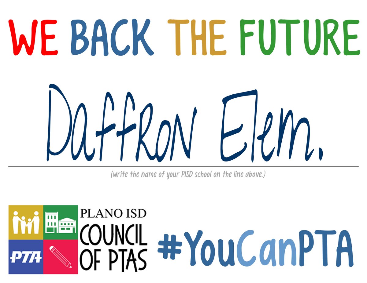 PISDPTACouncil's tweet photo. Connect with neighbors & support for your local PTA! Print, fill it out, & post it in a window so everyone to see. Take a selfie of with the sign & send to CelebratePTA@planopta.org, telling us the school name.
#CelebratePTA #WeBackTheFuture #BetterTogether #PlanoPTA #TexasPTA https://t.co/H7sGssNLm2