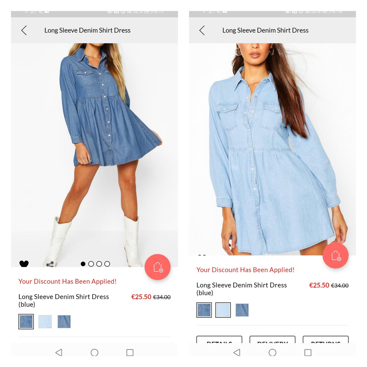 aileenxox's tweet photo. @boohoo order a dress in each colour? They have the light blue relabeled as blue,contacted boohoo to tell them,but "illustration purpose only"I was told 🙈 not if you advertise both colours and only have 1 😂 this is my 3rd time ordering. I just want the blue dress https://t.co/Jrx5Jrmw46