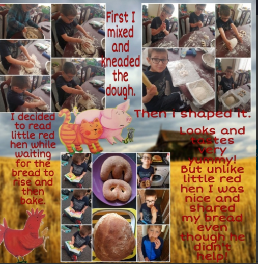 EYFSGateway's tweet photo. Some fabulous learning at home this weekend from our Reception families and lots of tasty bread too! Supporting our @Talk4Writing Little Red Hen learning. Well done everyone 👏👏@GatewayFCAT #EYFS https://t.co/6pBlaJarKA