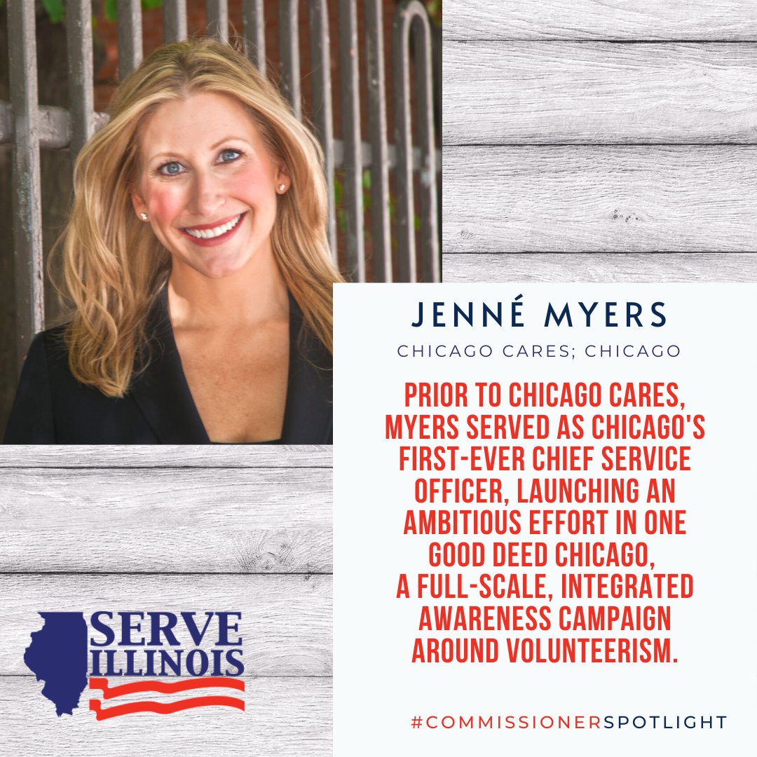 Happy Monday! Today we're spotlighting <a href="/MyersJenne/">Jenne Myers</a> 

She is a lifelong volunteer who converted her passion into a successful career. She mobilizes 30,000 volunteers in service each year! Thank you, Jenné for making such a huge impact by your service. @ChicagoCares