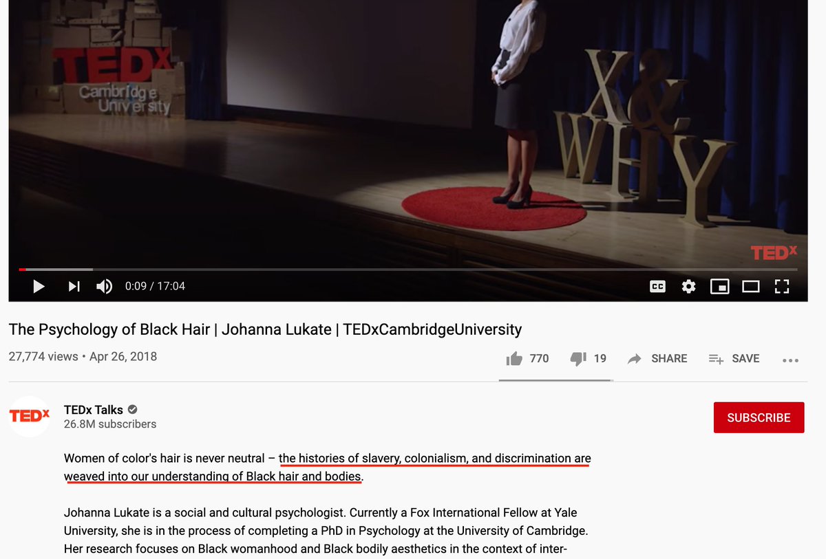 In another lesson, employees are told to watch a video called "The Psychology of Black Hair," which claims that they "live in societies that value whiteness" and that "the histories of slavery, colonialism, and discrimination are weaved into our understanding of Black hair."