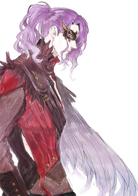 最近描いたブラスタ。1周年カードの顔の良さに頭抱えた玻璃くんと、友達を沼にぶち落としたバレンタインの大牙くん 