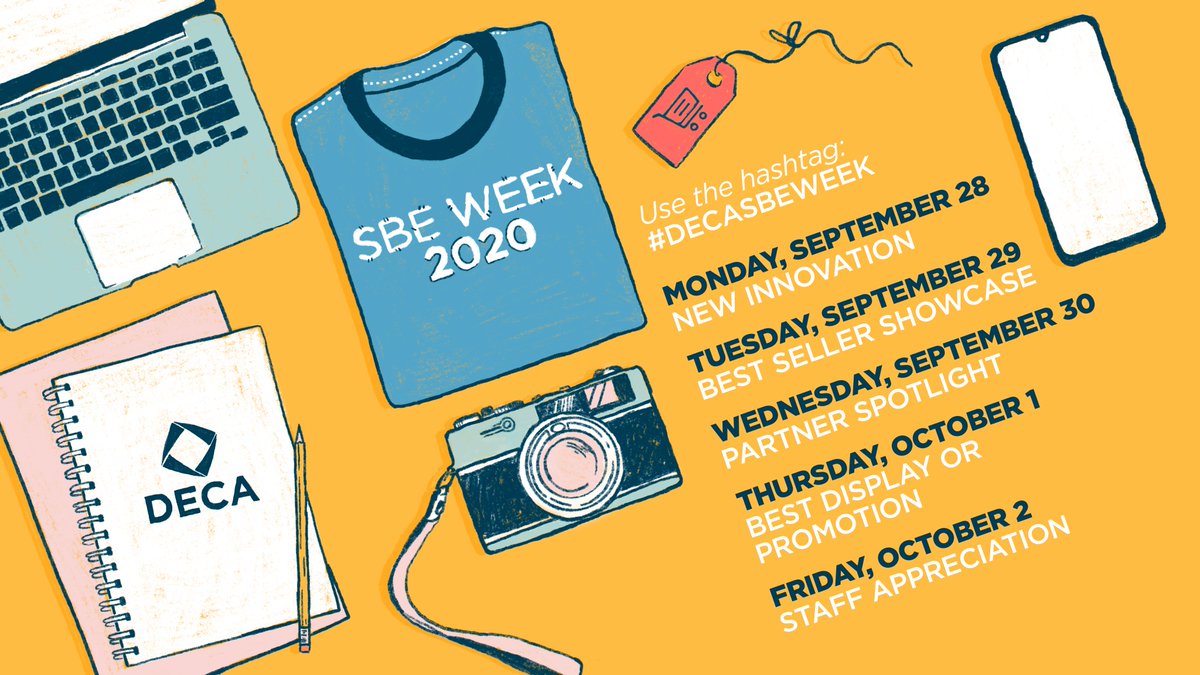 #DECASBEWeek 2020 starts next Monday! Whether your SBE is open for business in-person or online, get your chapter ready by checking out the calendar of daily photo challenges. 📸 Can’t wait to see how you’re taking your SBE to the #nextlevel 💯🔥 bit.ly/3chAvF2