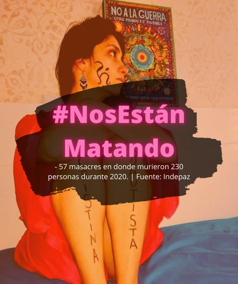 ElOtroParche's tweet photo. #MeEstanMatando #DiaInternacionalDeLaPaz #LaMovidaALasCallesS21 #NosEstanMasacrando #ParoNacional21S #ParoHoyEs #21SPorLaPaz #21S #Bambalú #NosEstanMatando #MeSumoALaPaz #ManifestacionPacifica #21Sep https://t.co/jeV581dju0